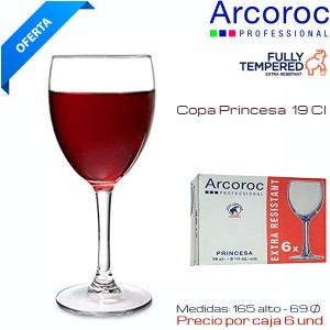 Copa Vino Princesa / MERLOT 19 Cl (Caja 6 und)