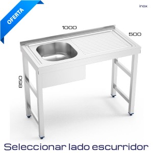 Fregadera para barra con hueco lavavasos