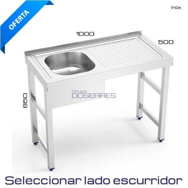 Fregadera para barra con hueco lavavasos