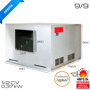 Caja de ventilación 400ºC/2h|9/9 [1/2CV]