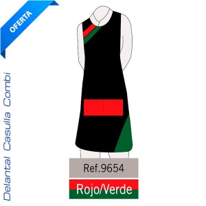 Delantal Casulla Verde/Rojo...