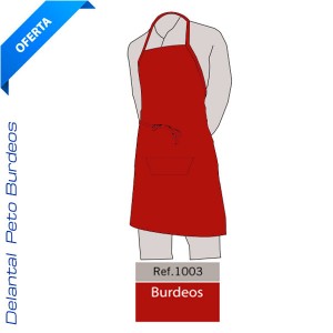 Delantal Peto Burdeos 75x90