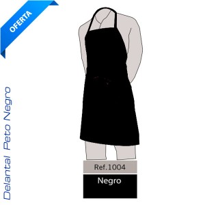 Delantal Peto Negro 75x90