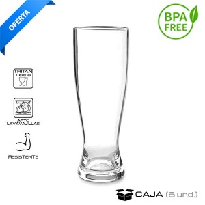 Vaso cerveza Tritán  (Caja 6 und.)