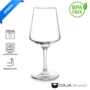 Copa vino tinto Tritán  (Caja 6 und.)