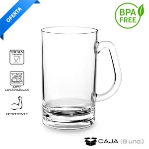 Jarra de cerveza Tritán  (Caja 6 und.)