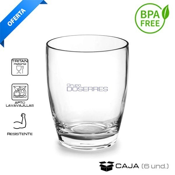 Vaso agua Tritán (Caja 6 und.)