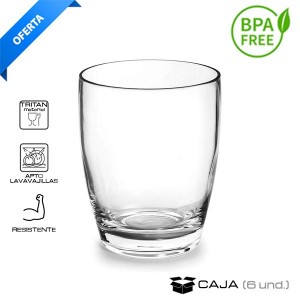 Vaso agua Tritán (Caja 6 und.)