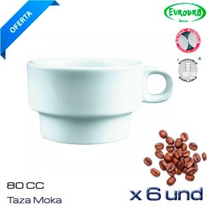 Taza de moka 80 cc porcelana (Caja 6 und)