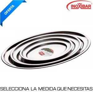 Bandeja oval plana inoxibar